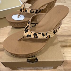 UGG Tan Leopard Print Sandals